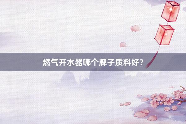 燃气开水器哪个牌子质料好？